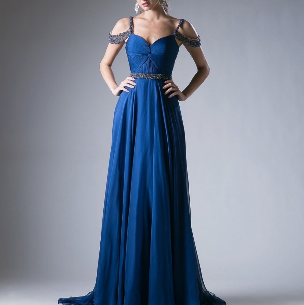 OFF SHOULDER BRIDESMAID EVENING MOTHER OF THE BRIDE DRESS - Picture 4 of 7